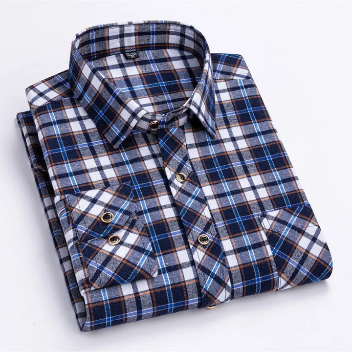 Levoire | Chemise À Motifs Ambre & Carreaux bruns