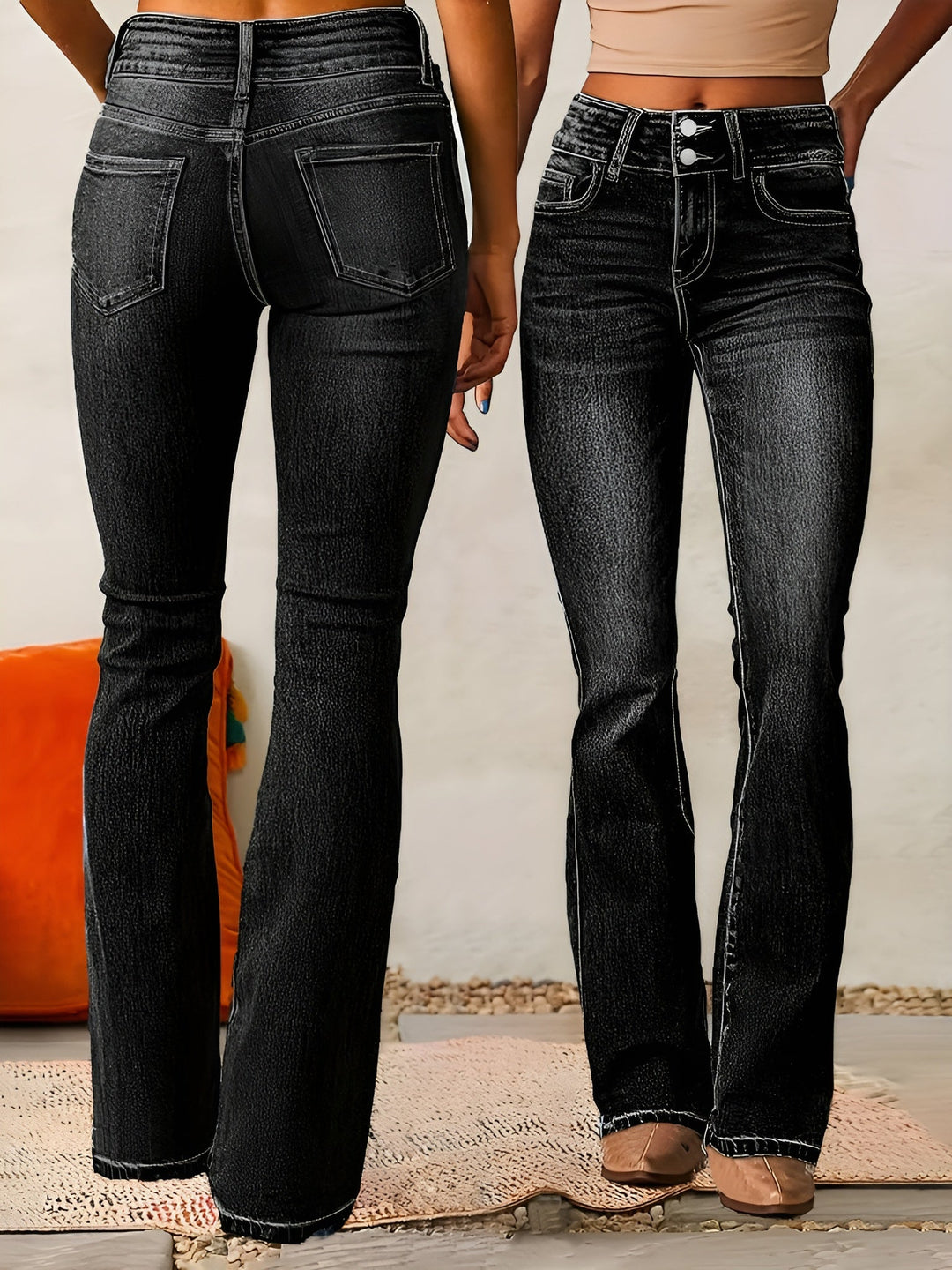 Levoire | Pantalons En Denim Taille Haute Et Jambe Large