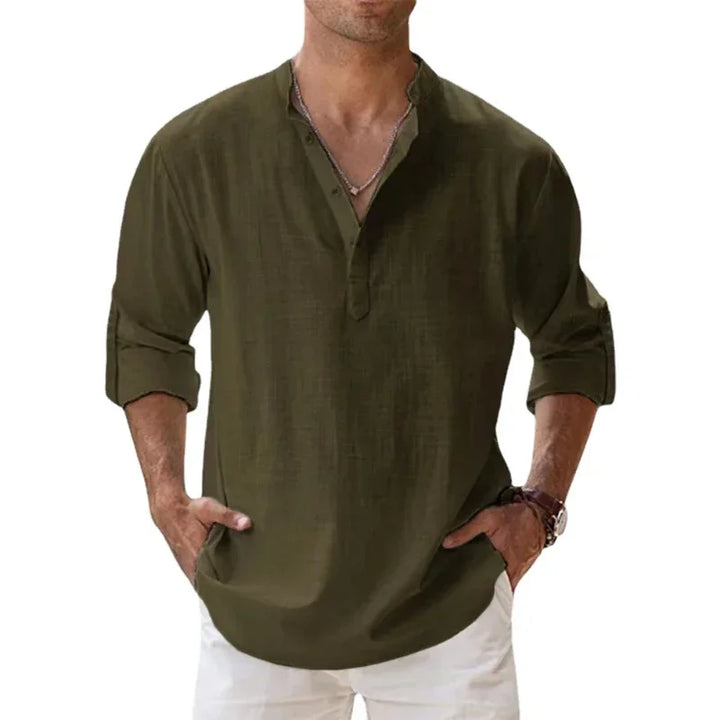 Levoire | Chemise En Lin Classique vert de l'armée