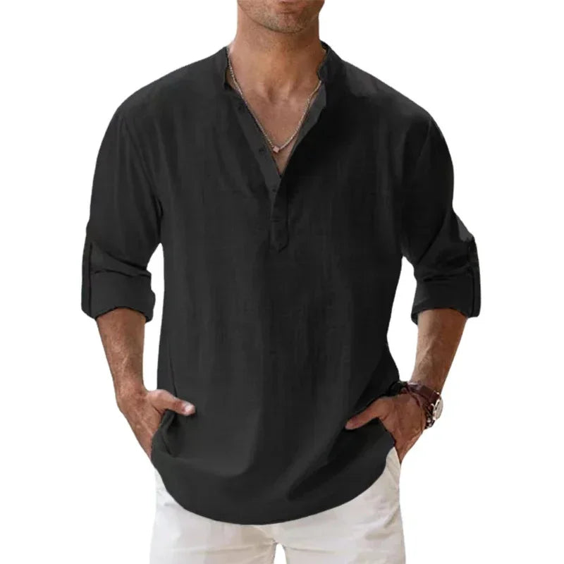 Levoire | Chemise En Lin Classique Noir