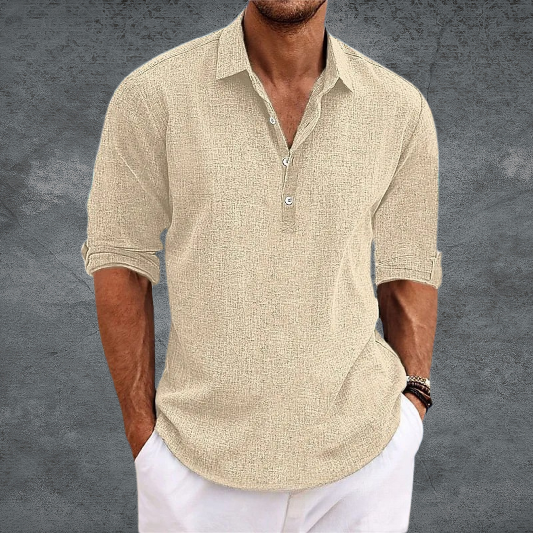 Levoire | Chemise De Printemps Classique Pour Hommes Beige