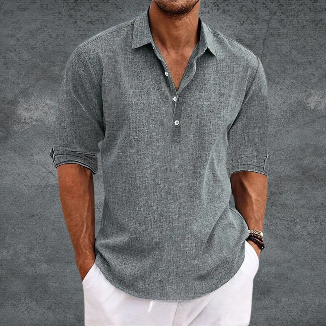 Levoire | Chemise De Printemps Classique Pour Hommes Gris