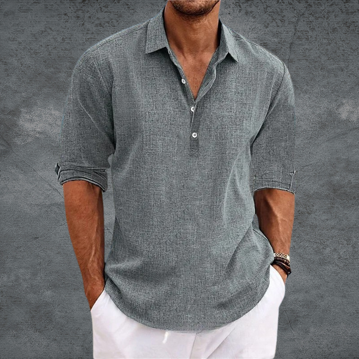 Levoire | Chemise De Printemps Classique Pour Hommes Gris