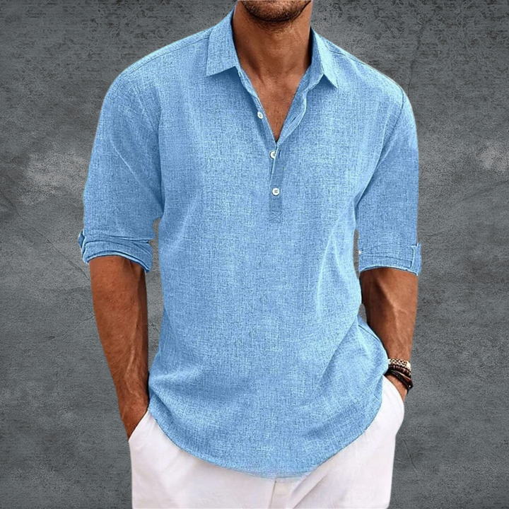Levoire | Chemise De Printemps Classique Pour Hommes Bleu clair