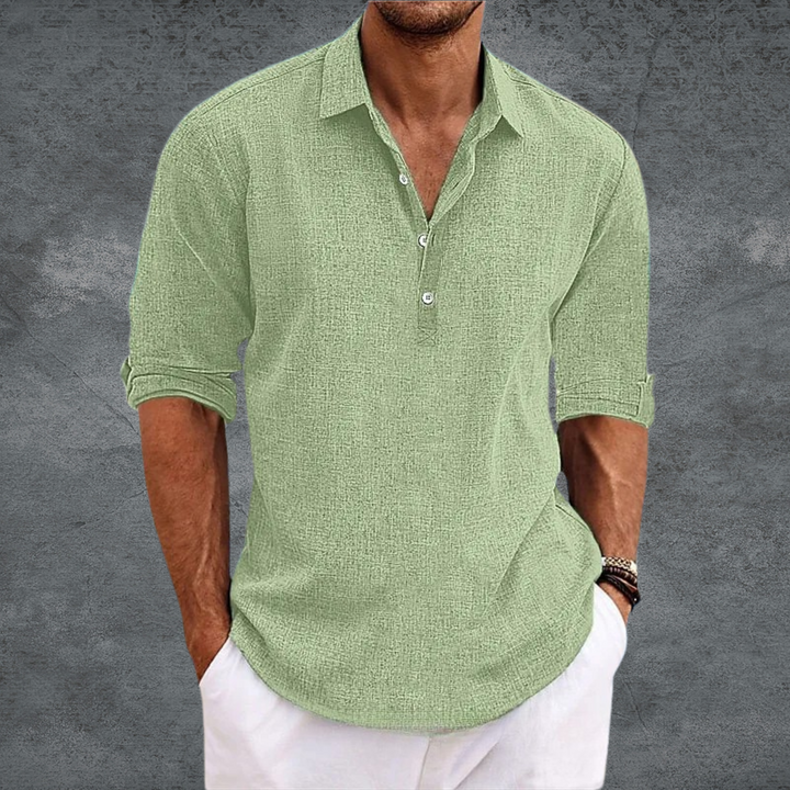 Levoire | Chemise De Printemps Classique Pour Hommes Vert clair