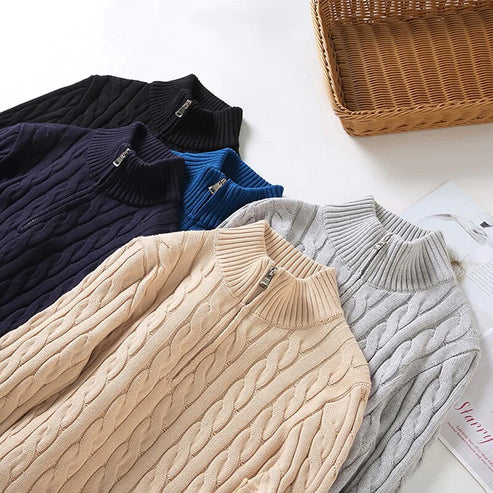 Levoire | Pull en coton à fermeture éclair quart de péninsule