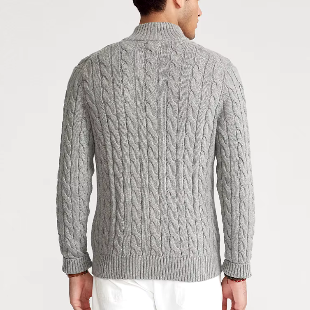 Levoire | Pull en coton à fermeture éclair quart de péninsule