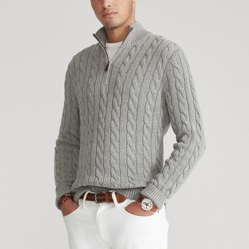 Levoire | Pull en coton à fermeture éclair quart de péninsule