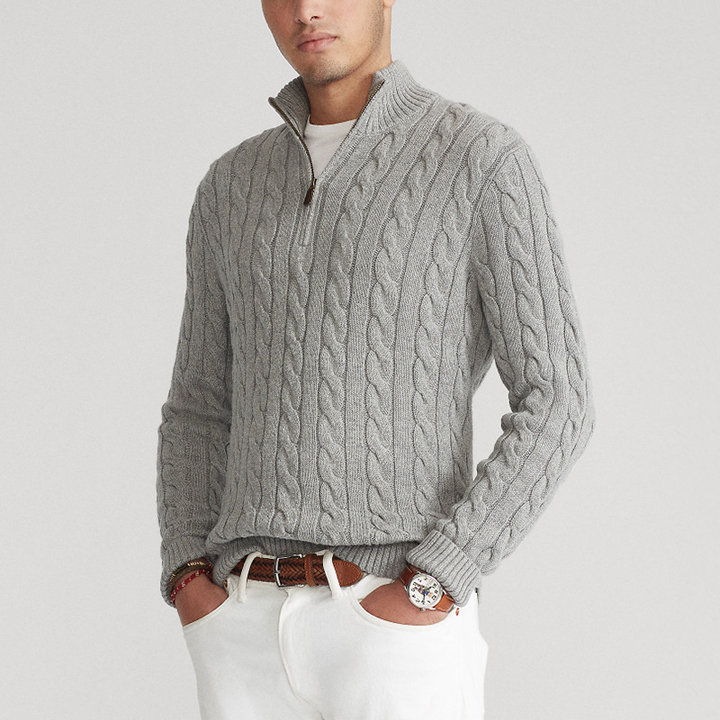 Levoire | Pull en coton à fermeture éclair quart de péninsule