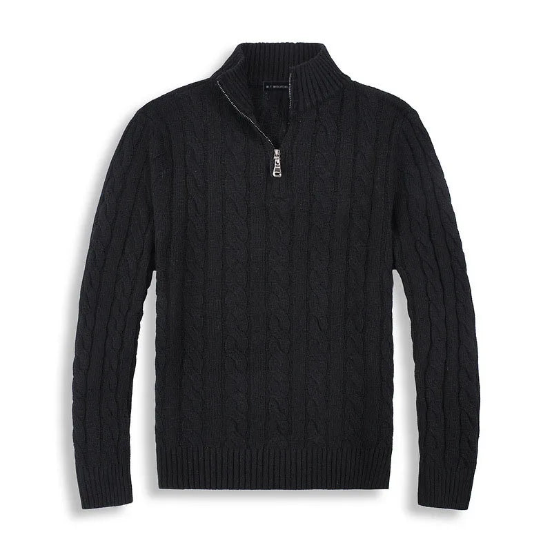 Levoire | Pull En Coton À Zip Quart Noir