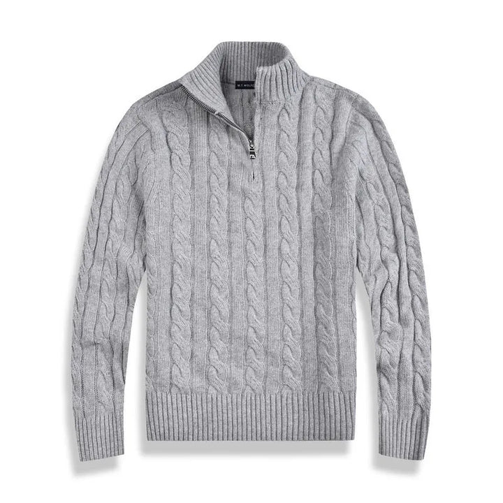 Levoire | Pull En Coton À Zip Quart Gris