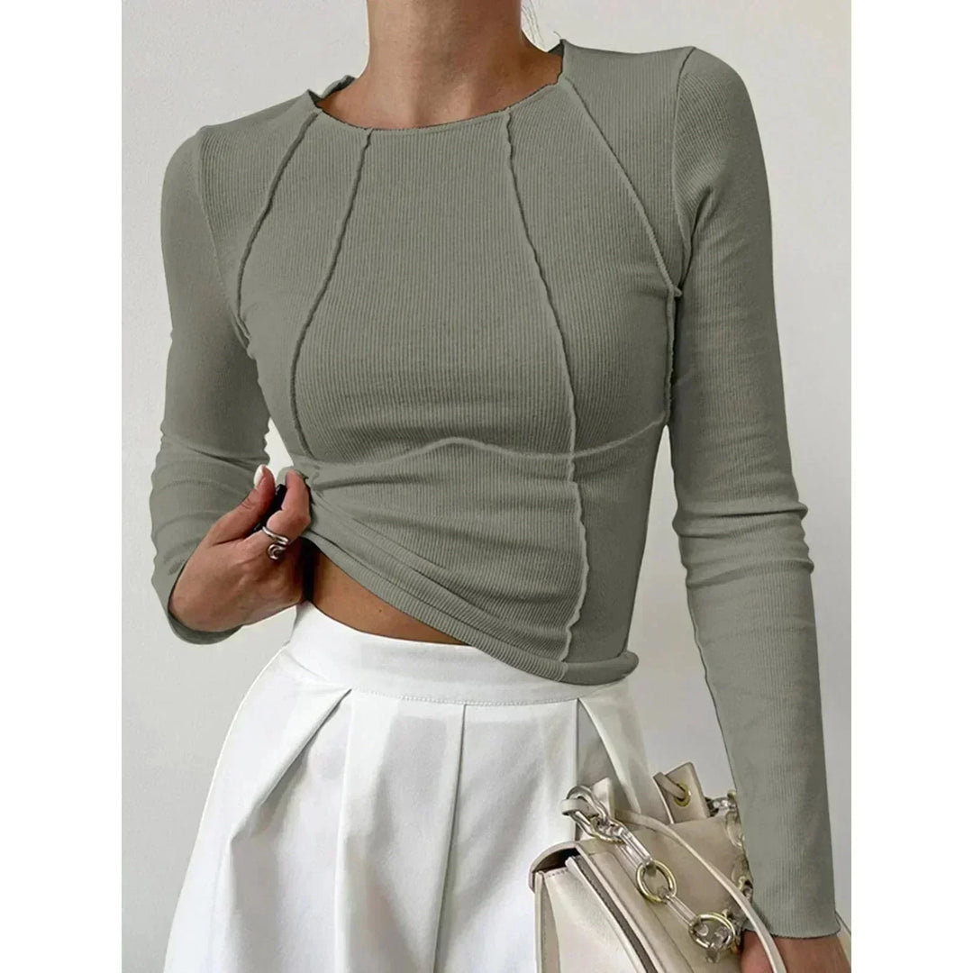 Levoire | Haut Ribbed Élégant Gris