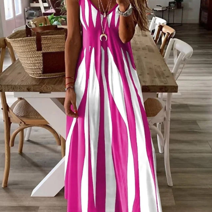 Levoire | Robe À Bretelles Spaghetti Rayée Rosenrot