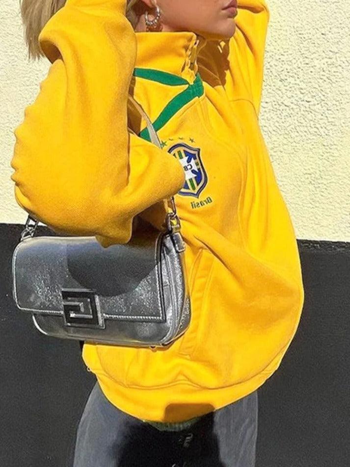 Levoire | Sweatshirt À Capuche Décontracté De Couleur Contrastante