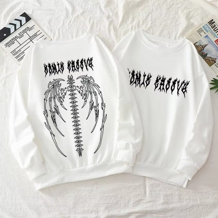 Levoire | Sweat À Capuche À Imprimé Gothique Pour Hommes Et Femmes Blanc