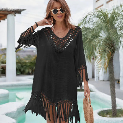 Levoire | Robe Boho Bikini Courte Noir Une taille