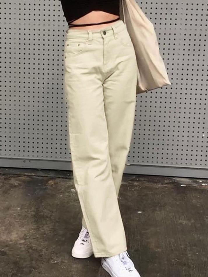 Levoire | Pantalon En Velours Côtelé À Jambe Droite Beige