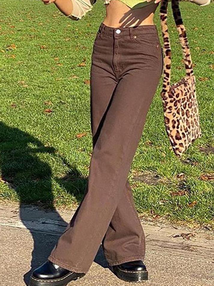 Levoire | Pantalon En Velours Côtelé À Jambe Droite Braun