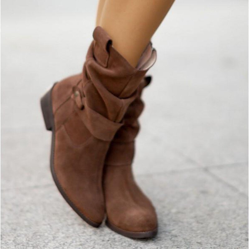Levoire | Bottes Cheville À Talon Plat Et Fermeture Éclair Marron foncé (Encore 5 disponibles)