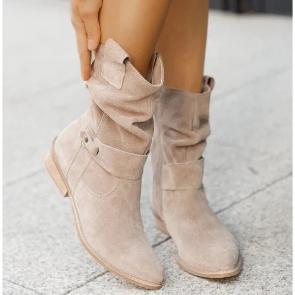 Levoire | Bottes Cheville À Talon Plat Et Fermeture Éclair Beige (Encore 2 Disponible)