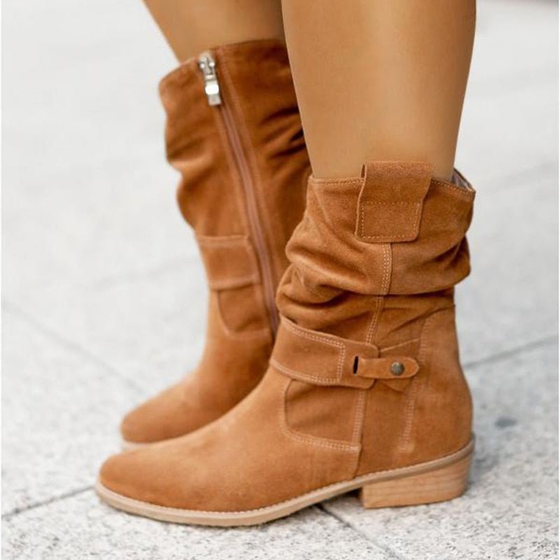 Levoire | Bottes Cheville À Talon Plat Et Fermeture Éclair Marron clair (Encore 4 Disponibles)