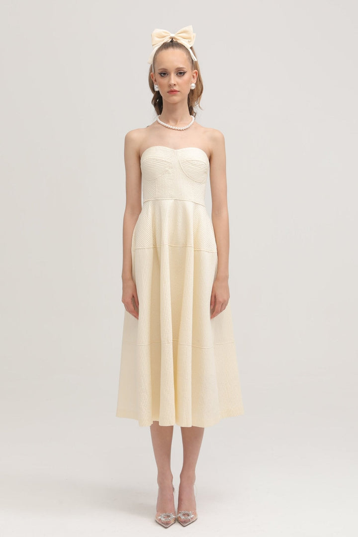 Levoire | Bustier Style Robe Midi Plissée