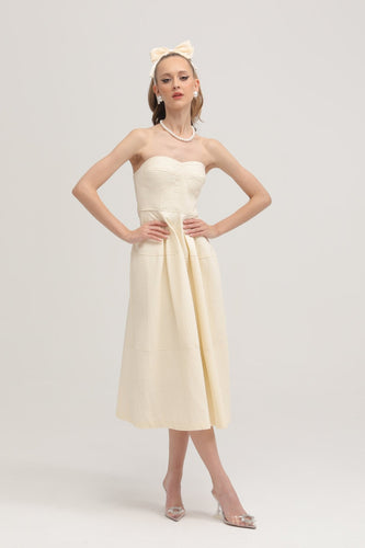 Levoire | Bustier Style Robe Midi Plissée