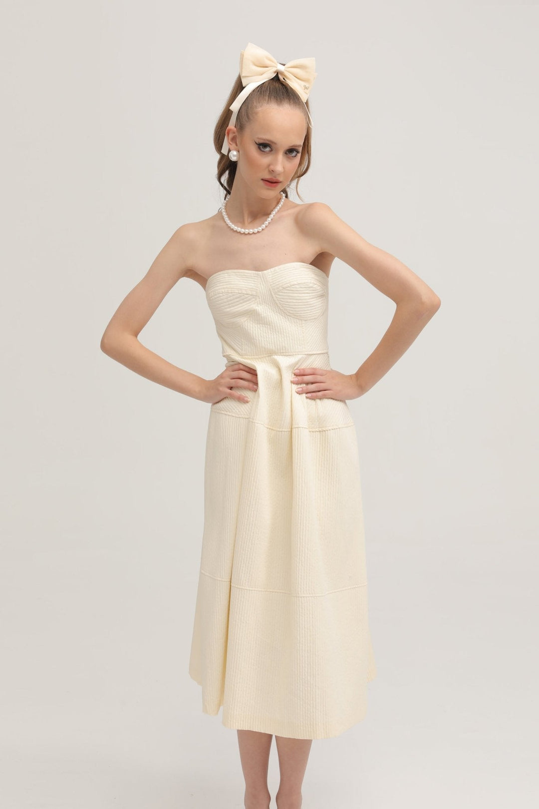 Levoire | Bustier Style Robe Midi Plissée
