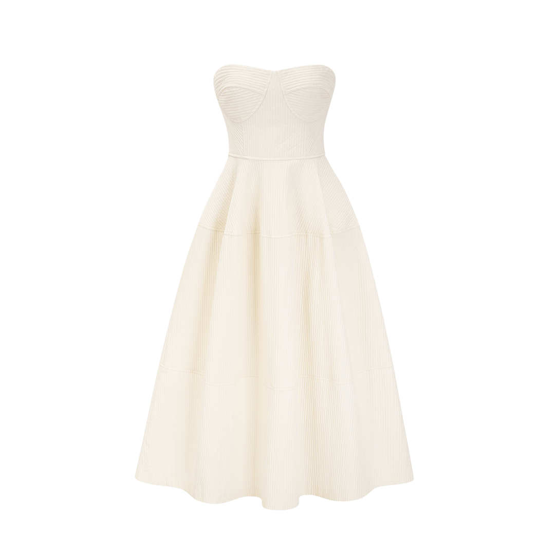 Levoire | Bustier Style Robe Midi Plissée