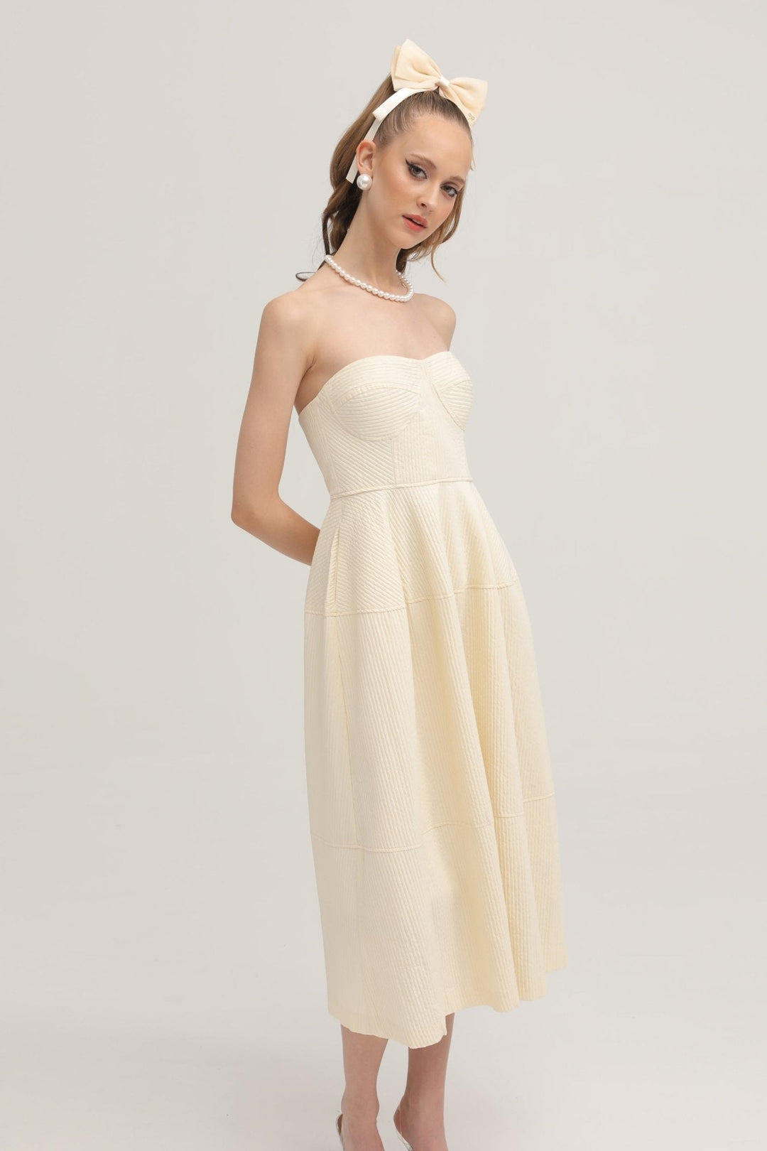 Levoire | Bustier Style Robe Midi Plissée