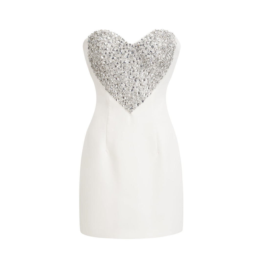 Levoire | Robe Mini Off Shoulder Embellie Blanc
