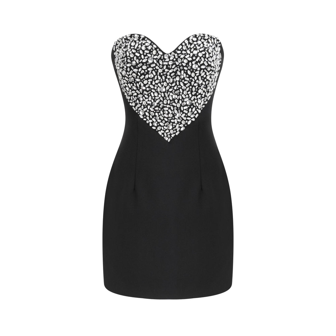 Levoire | Robe Mini Off Shoulder Embellie Noir