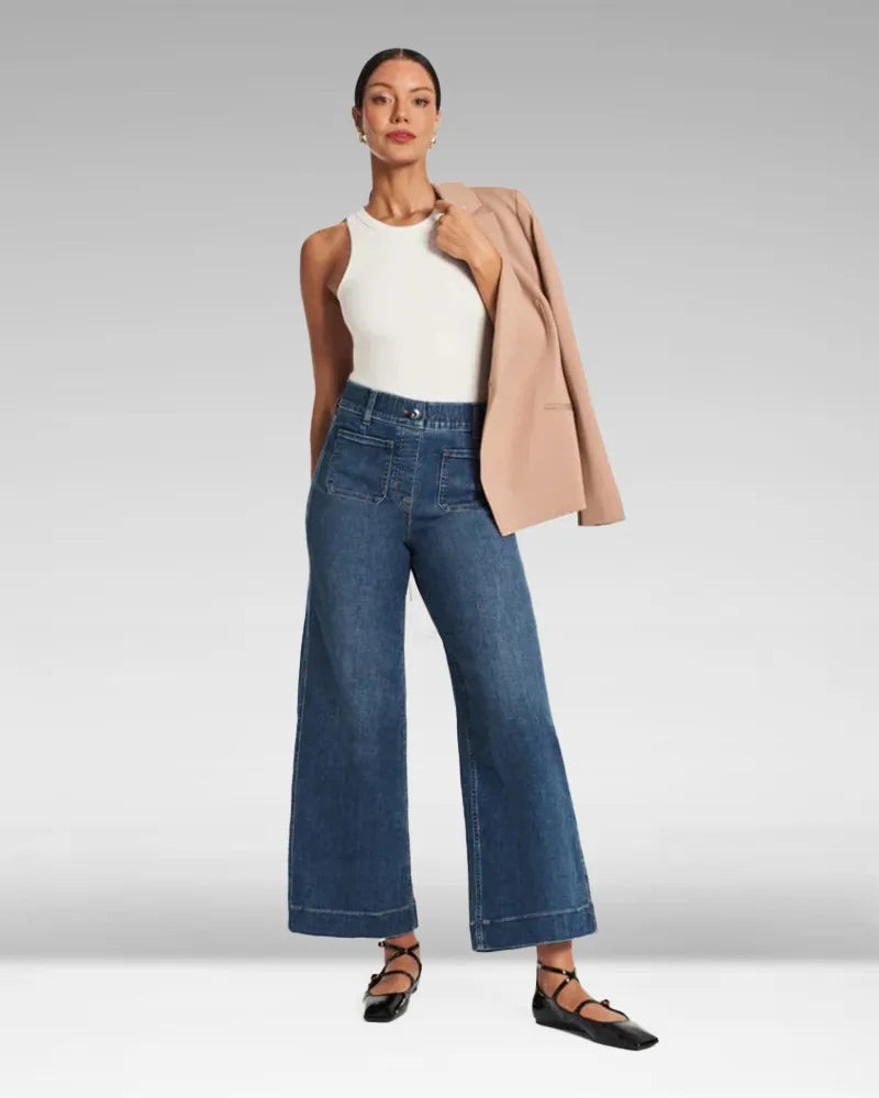 Levoire | Jean Femme À Jambes Larges Bleu Ombré