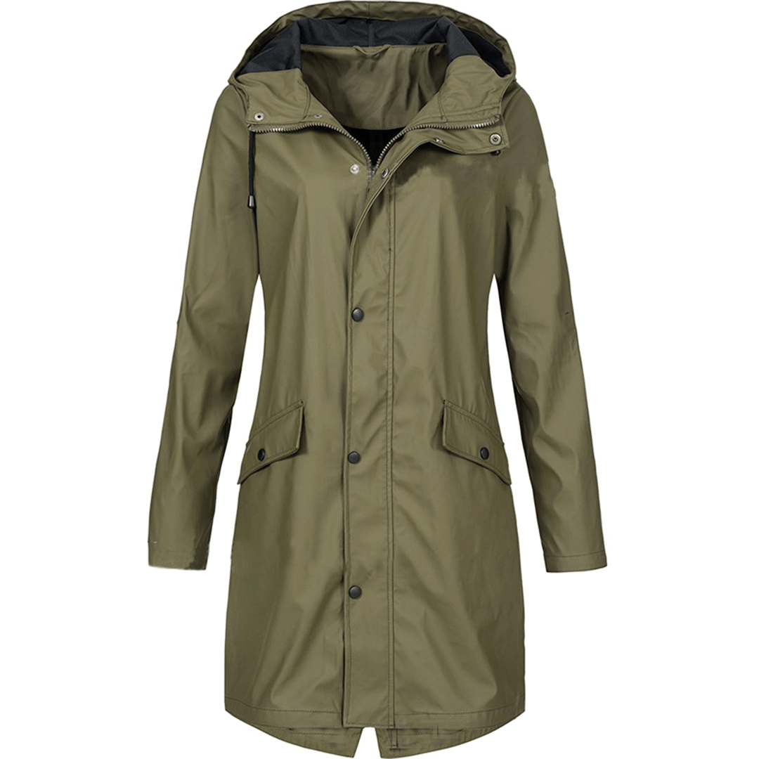 Levoire | Veste Pluie Femme Capuche Confortable vert olive