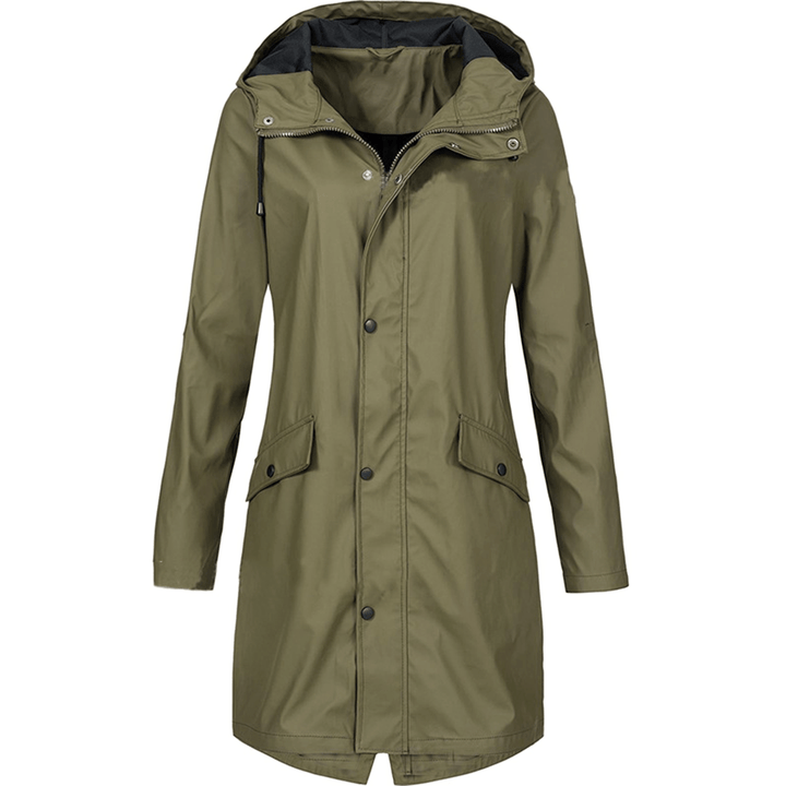 Levoire | Veste Pluie Femme Capuche Confortable vert olive