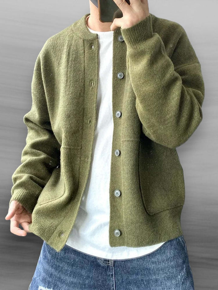 Levoire | Cardigan Col Rond Manches Longues Vert