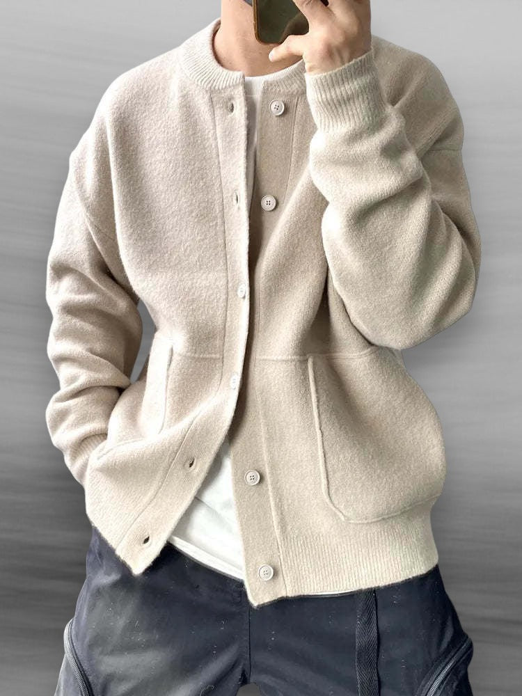 Levoire | Cardigan Col Rond Manches Longues Beige