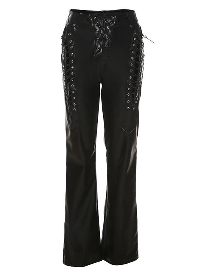 Levoire | Pantalon En Pu Avec Lacets Découpés