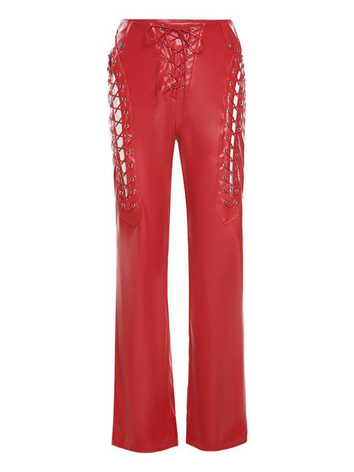 Levoire | Pantalon En Pu Avec Lacets Découpés