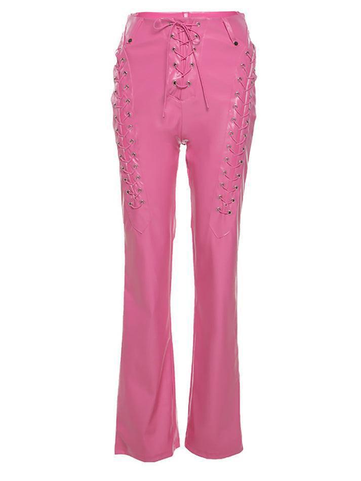 Levoire | Pantalon En Pu Avec Lacets Découpés