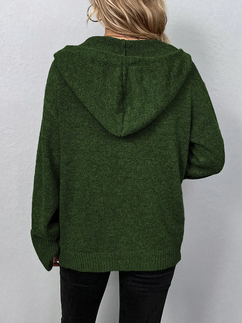 Levoire | Pull Sans Boutons À Manches Longues Luxueux Avec Capuche