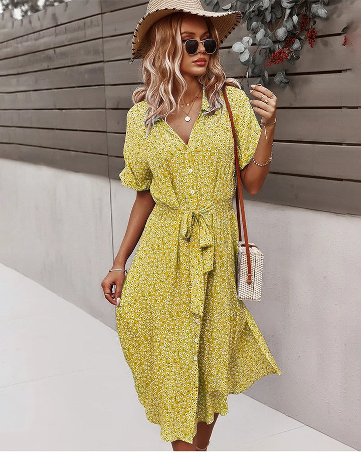 Levoire | Robe À Motif Floral Pour L'Été Jaune