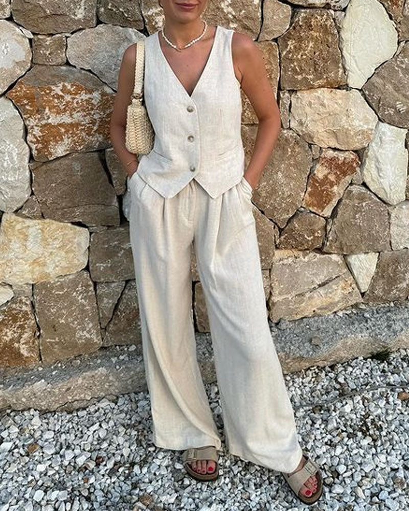 Levoire | Gilet Et Pantalons Ensemble Abricot