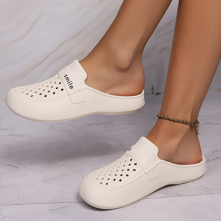 Levoire | Imprimé De Lettre Eva Chaussures En Bois Avec Semelle Souple Blanc