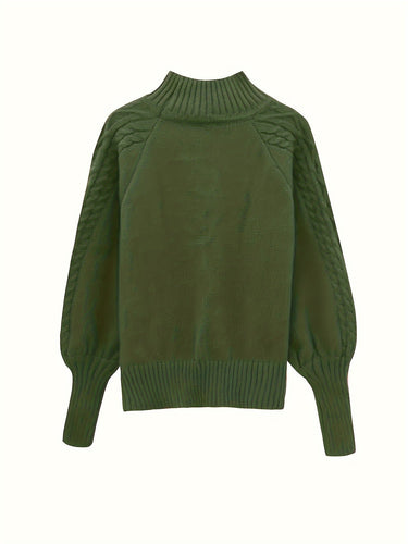 Levoire | Pull Encolure Haute Tricoté Avec Des Épaules Tombantes