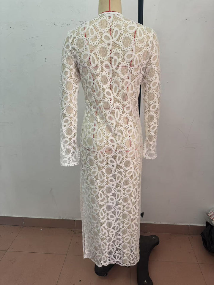 Levoire | Robe longue en dentelle transparente