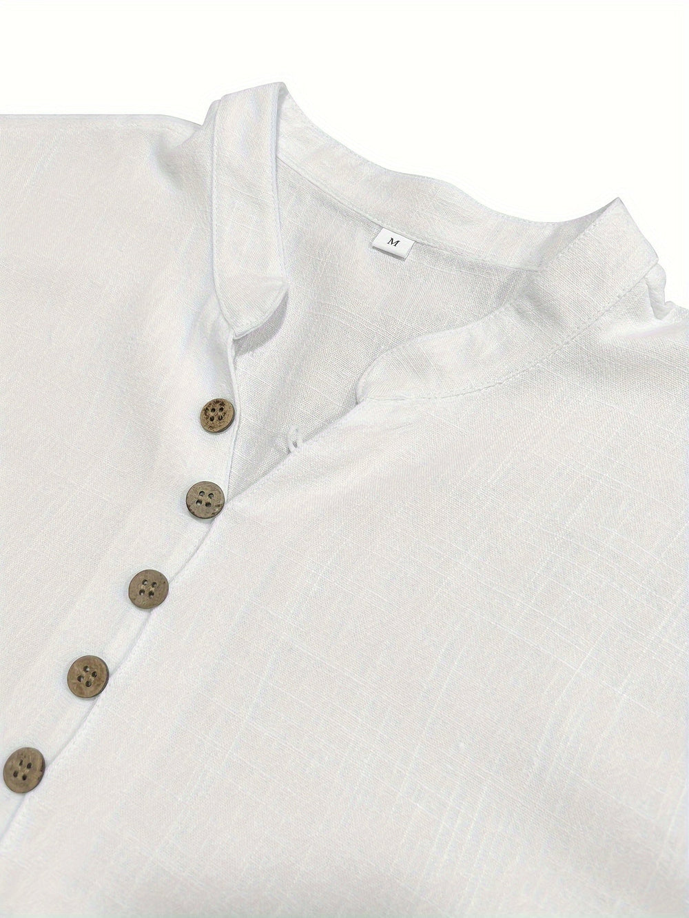 Levoire | T-Shirt Uni Hommes Col Henley Profond