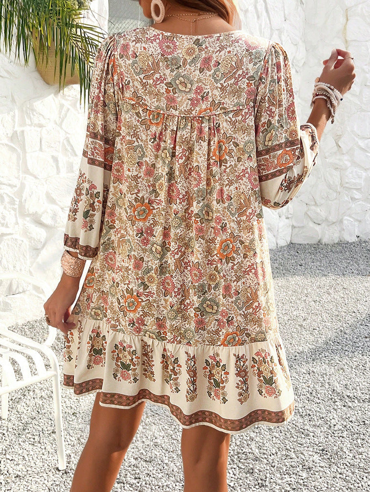 Levoire | Robe À Fleurs Avec Décolleté En V