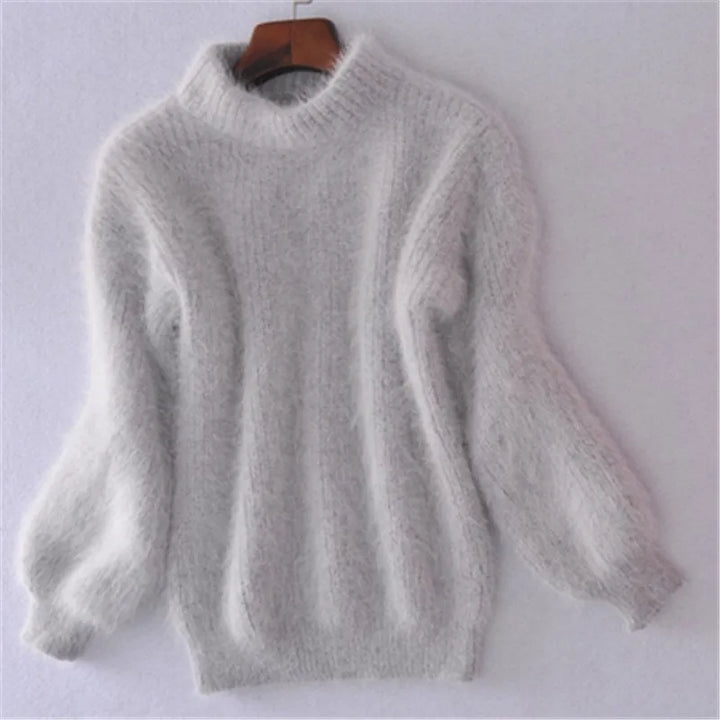 Levoire | Pull En Laine Angora Doux Et Luxueux Gris Une taille