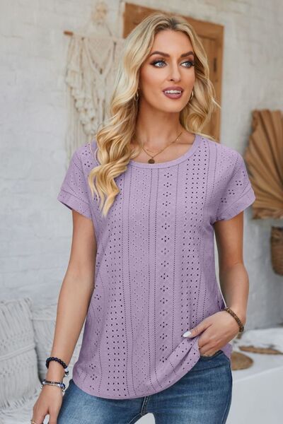 Levoire | Lochkuvio Col Rond T-Shirt À Manches Courtes Retournées